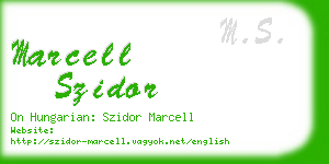 marcell szidor business card